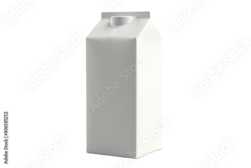 Minimalist white milk carton, realistic paper beverage packaging, dairy drink container for branding mockup and label design isolated on Transparent Background