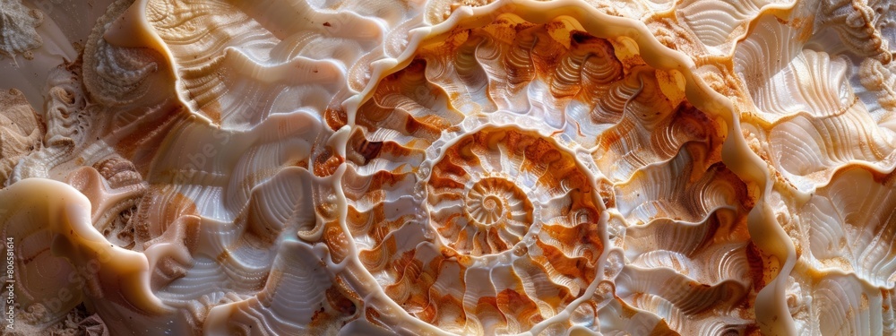 Illustration intricate swirls in seashells. Illustration intricate swirls in seashells.