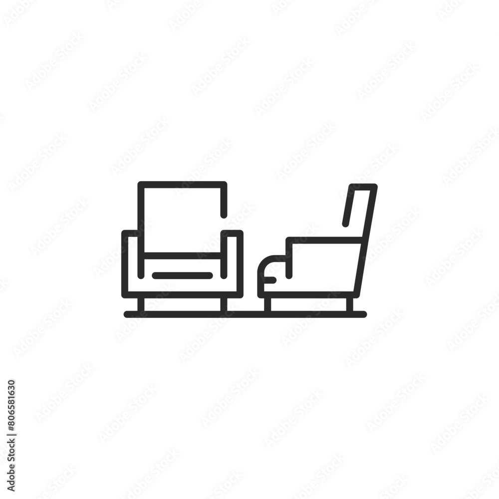 Armchair set icon. Two modern minimalist style armchairs perfect for depicting comfortable seating in living spaces. Ideal for graphics related to home decor and interior design. Vector illustration Armchair set icon. Two modern minimalist style armchairs perfect for depicting comfortable seating in living spaces. Ideal for graphics related to home decor and interior design. Vector illustration