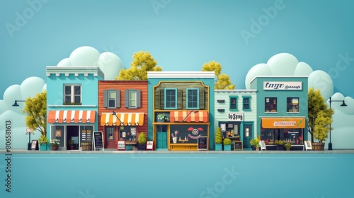 A captivating infographic showcasing the symbiotic relationship between small businesses and their local communities, emphasizing the reciprocal benefits of support and patronage. photo