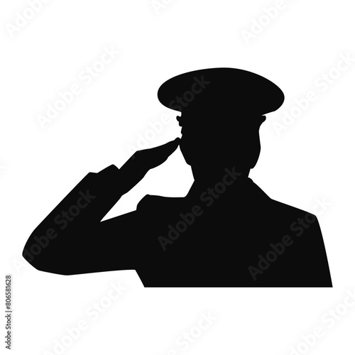 Standing Army Salute in Silhouette