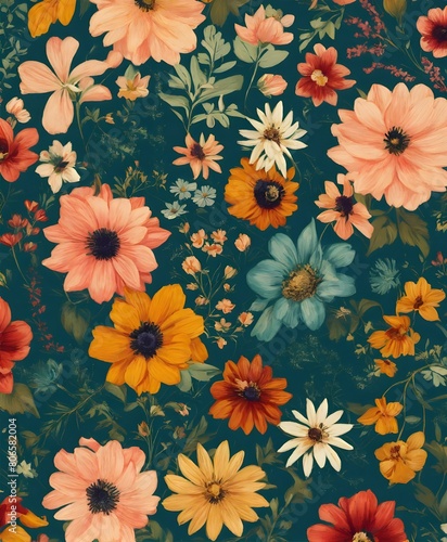 background pattern featuring flowers  petals  plants  pollen  and annual plants