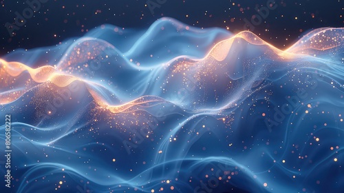Abstract digital background with particles. 3d rendering