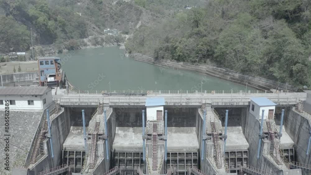 Marvel at Rudraprayag's hydroelectric dam from above for breathtaking views. High quality 4k footage Marvel at Rudraprayag's hydroelectric dam from above for breathtaking views. High quality 4k footage