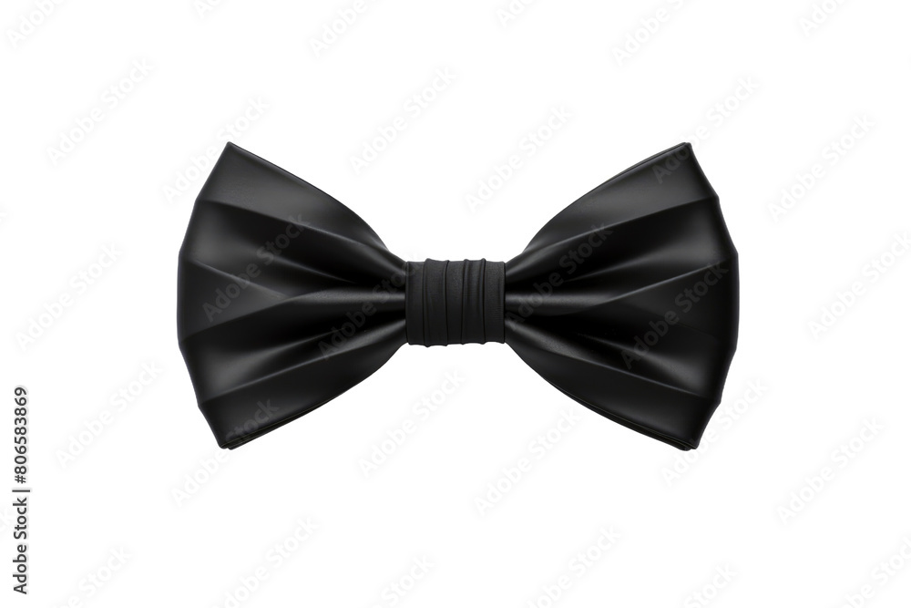 Elegance in Monochrome: The Black Bow Tie on White on White or PNG Transparent Background. Elegance in Monochrome: The Black Bow Tie on White on White or PNG Transparent Background.