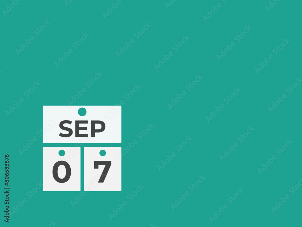 September 7 calendar reminder. 7 September daily calendar icon template. Calendar 7 September icon Design template. Vector illustration
September 7 calendar reminder. 7 September daily calendar icon template. Calendar 7 September icon Design template. Vector illustration
