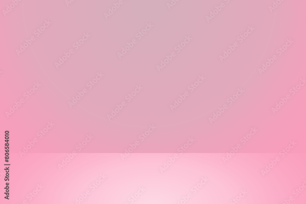 Pink studio background. 3d gradient color room with light and soft gradient for product display. Empty pastel stage and wall. Vector presentation photography stage.