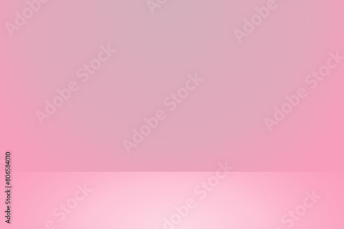 Pink studio background. 3d gradient color room with light and soft gradient for product display. Empty pastel stage and wall. Vector presentation photography stage.