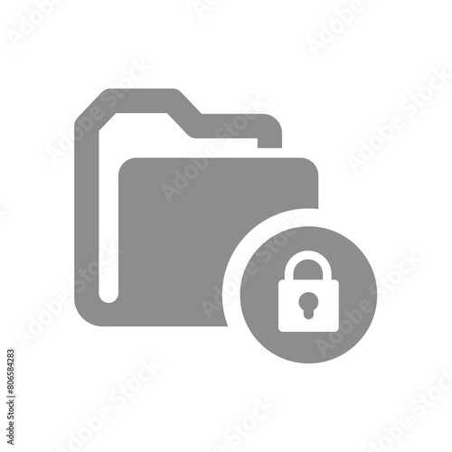 Locked folder, private document vector. Confidential data, password protected and limited access icon.