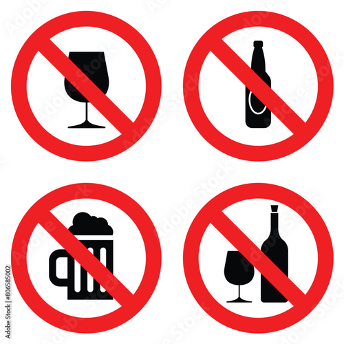 no alcohol beer sign alcohol prohibited and forbidden do not drink alcohol