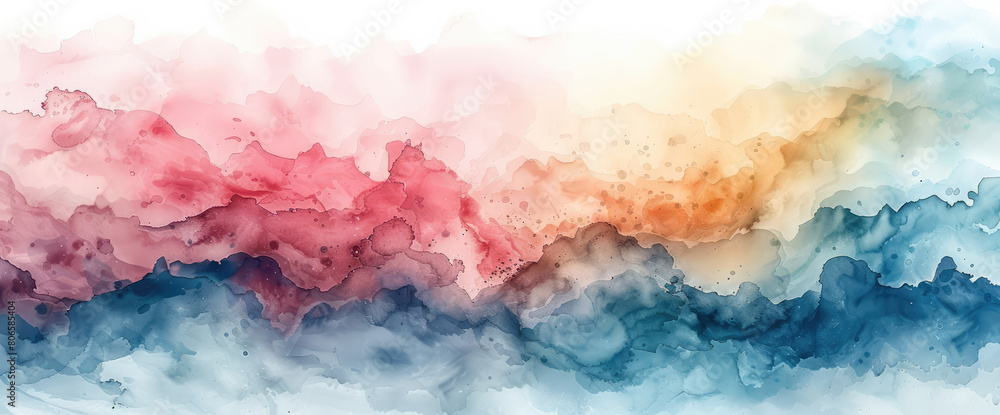 Abstract watercolor background with colorful smoke and fog, vector illustration on a white background. Created with Ai