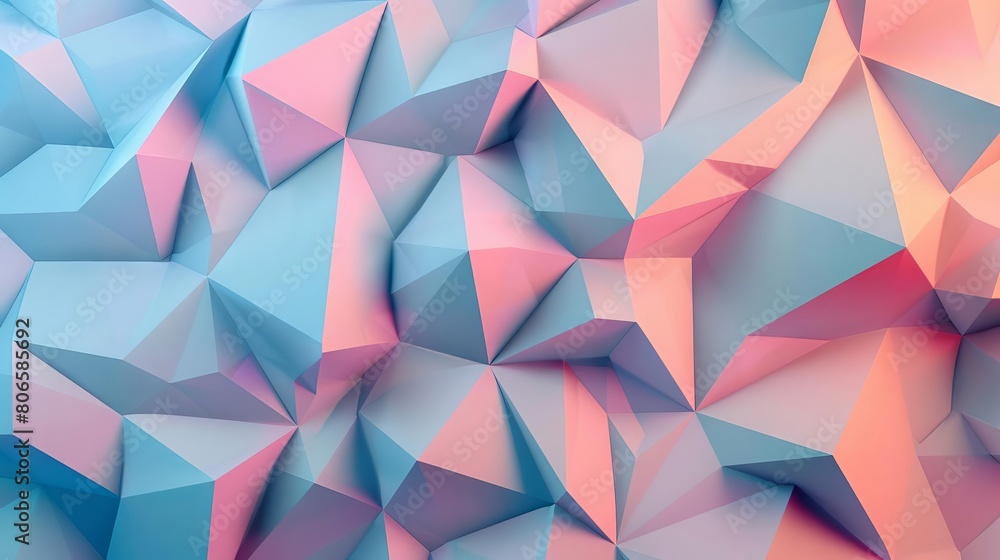 A flat geometric composition of overlapping polygons in gradient shades, giving depth and texture