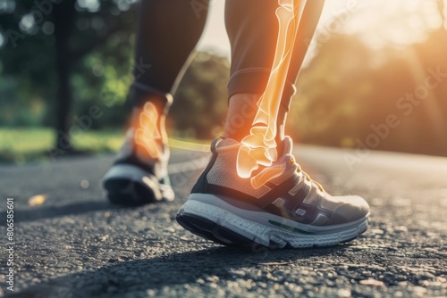 Ankle Pain with Radiating Glow from Bone - Healthcare, Sports Medicine, Physical Therapy