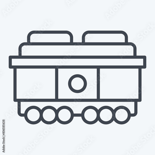 Icon Freight Car. related to Train Station symbol. line style. simple design illustration