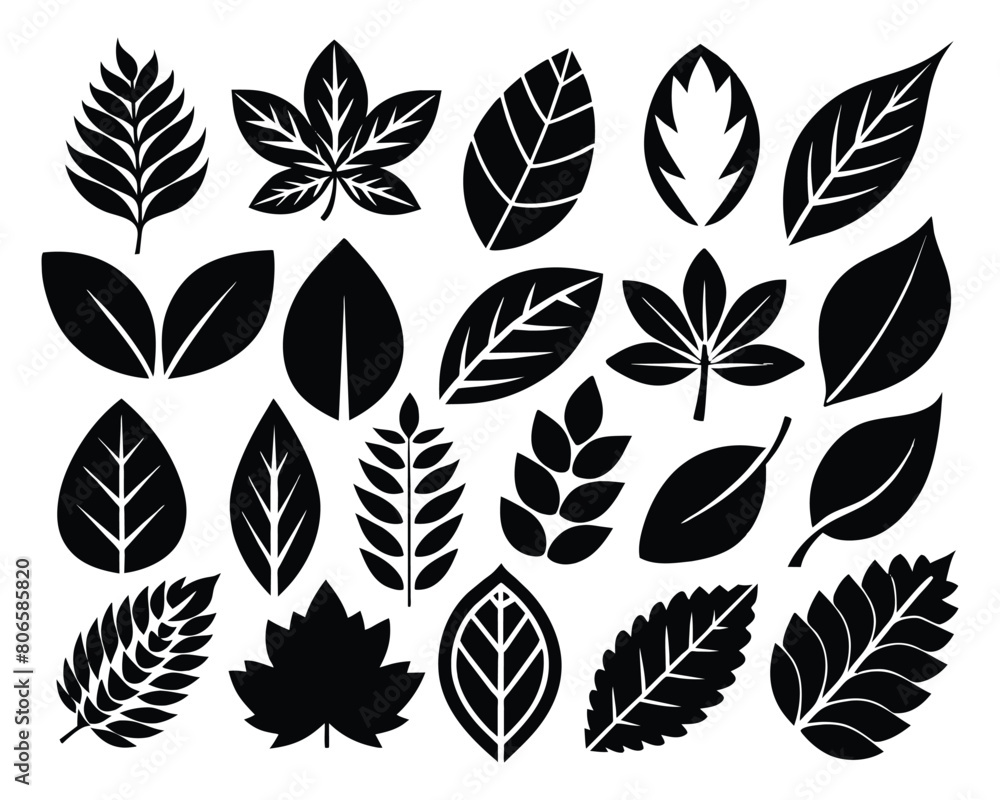 Leaf icon black illustration vector design