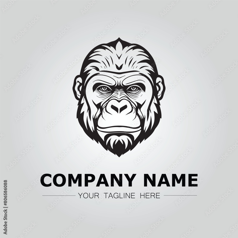 Gorilla symbol logo company vector image on the white background Gorilla symbol logo company vector image on the white background