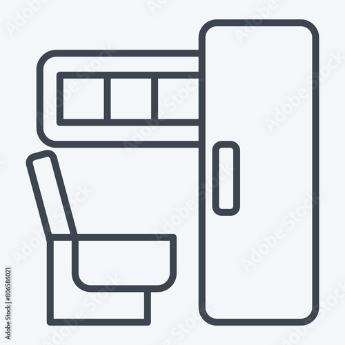 Icon Toilet On Train. related to Train Station symbol. line style. simple design illustration