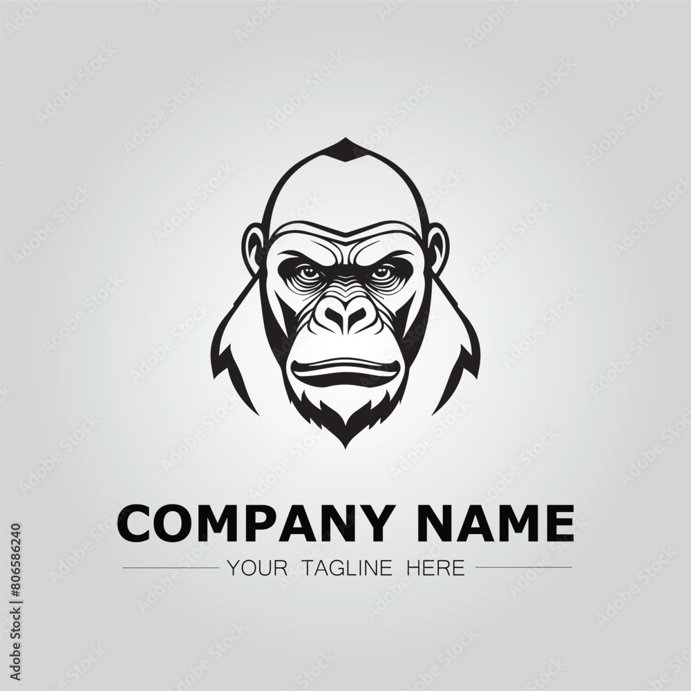 Gorilla symbol logo company vector image on the white background Gorilla symbol logo company vector image on the white background