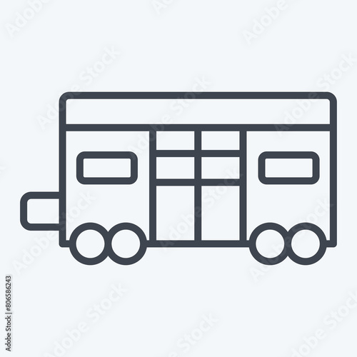 Icon Train Coach. related to Train Station symbol. line style. simple design illustration