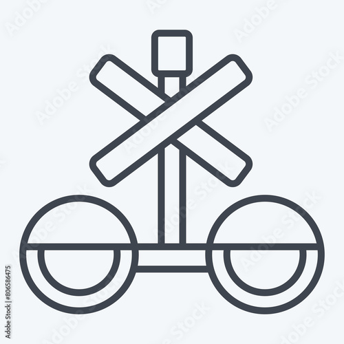 Icon Train Stop Sign. related to Train Station symbol. line style. simple design illustration
