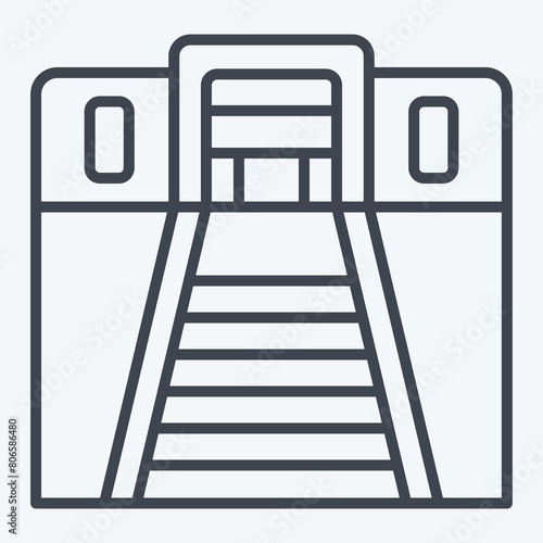 Icon Tunnel. related to Train Station symbol. line style. simple design illustration