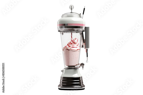 Blushing Bliss: A Pink Elixir Swirling in a Enchanted Blender on White or PNG Transparent Background. photo