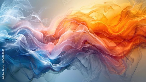 Abstract texture background with orange and blue waves