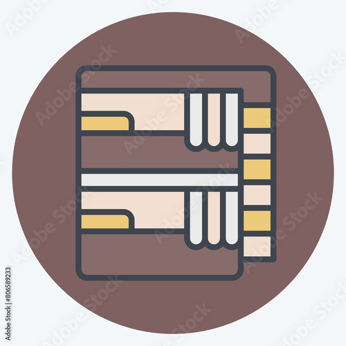 Icon Train Bed. related to Train Station symbol. color mate style. simple design illustration