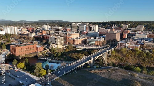 spokane aerial view summer downtown washington