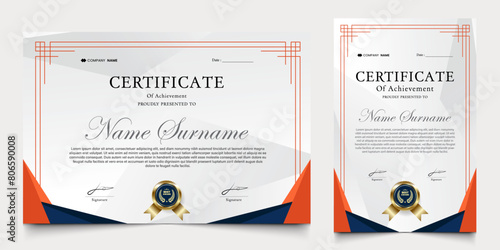 certificate awarded. graduation design elements, best employees and others.