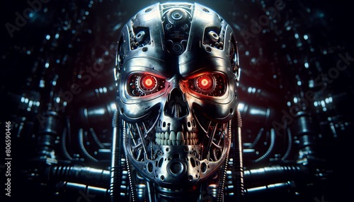 Futuristic robot head