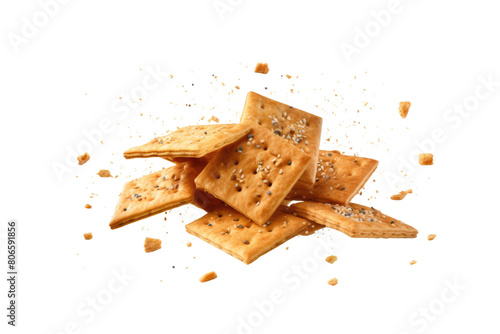 Symphony of Crackers on White or PNG Transparent Background. photo