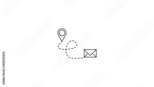 Set of postal service outline icons with Editable stroke. postal service, delivery, mail, post, envelope, shipping, parcel, courier, postage, letter, transport, truck, stamp, sorting, route, mailman,