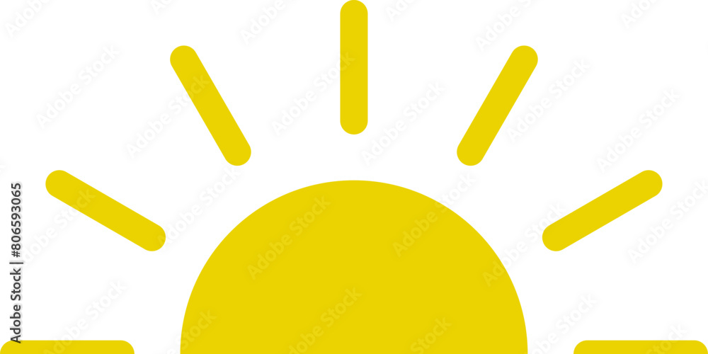 Yellow half sun vector icon logo . Yellow half sun vector icon logo .