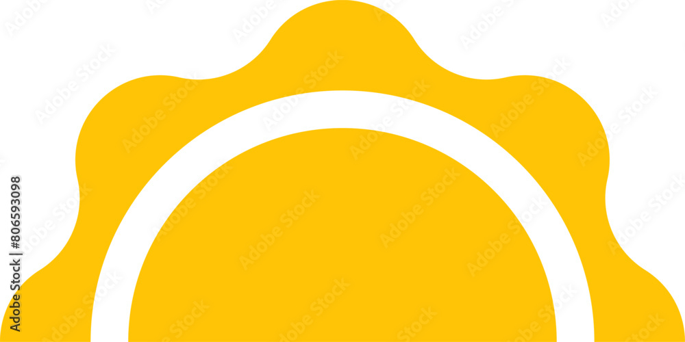 Fototapeta premium Yellow half sun vector icon logo . 