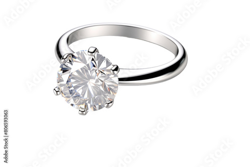 Sparkling Elegance: A Diamond Rings Radiant Charm on White or PNG Transparent Background.