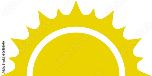 Yellow half sun vector icon logo . 