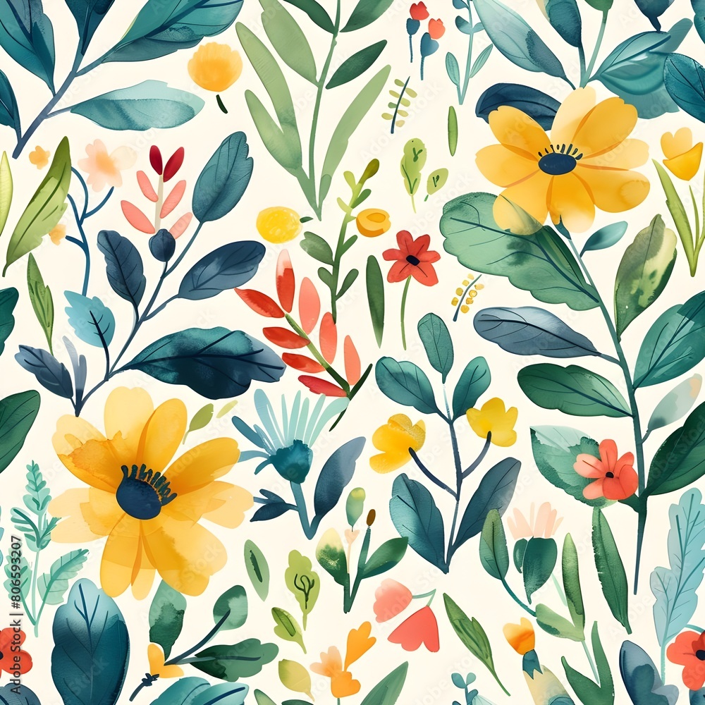 Colorful flower background tile seamless pattern Colorful flower background tile seamless pattern