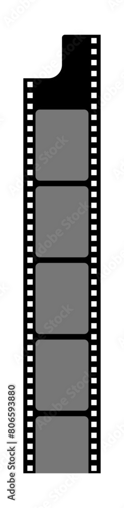 Grunge film strips collection. Old retro cinema movie strip video recording. Vector .