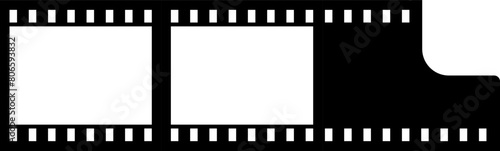 Grunge film strips collection. Old retro cinema movie strip video recording. Vector .