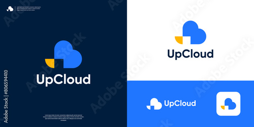 Simple cloud computing logo design.