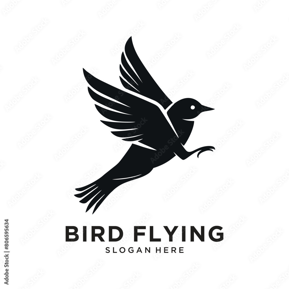 Fototapeta premium beauty black bird logo design vector illustration