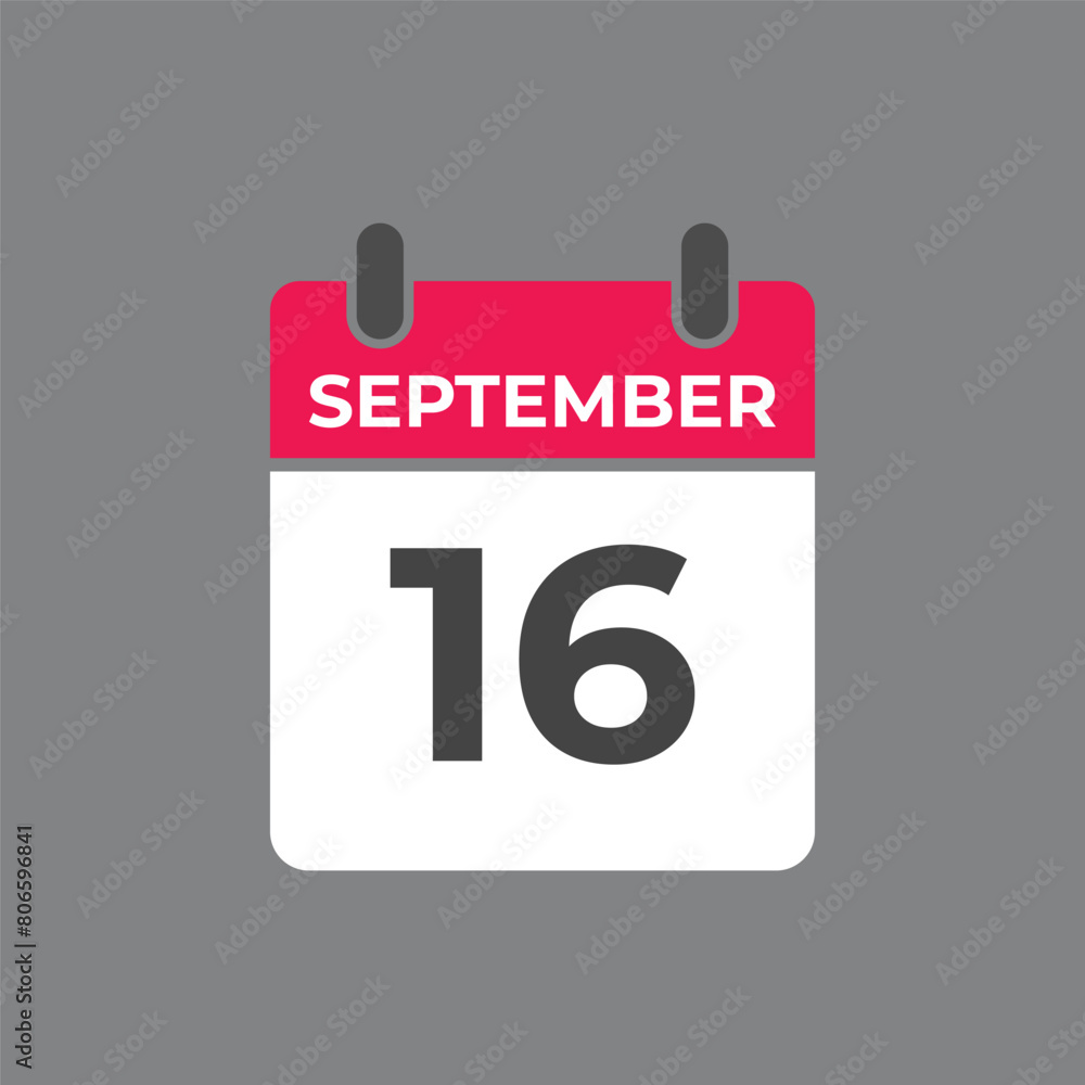 September 16 calendar reminder. 16 September daily calendar icon template. Calendar 16 September icon Design template. Vector illustration
September 16 calendar reminder. 16 September daily calendar icon template. Calendar 16 September icon Design template. Vector illustration