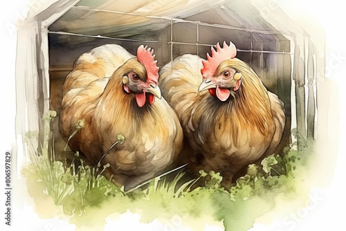 organic poultry, freerange chickens on an organic farm photo