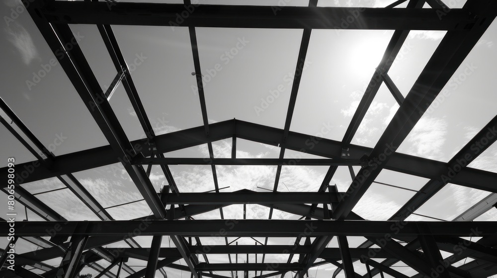 Naklejka premium steel structure design external roof frame