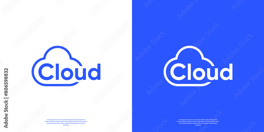 Fototapeta premium Cloud logo word mark logo design template.