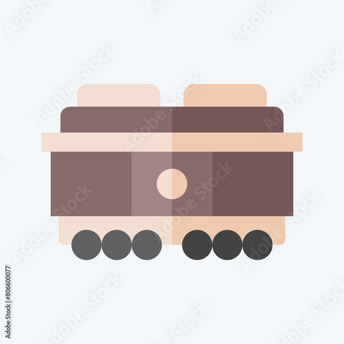 Icon Freight Car. related to Train Station symbol. flat style. simple design illustration