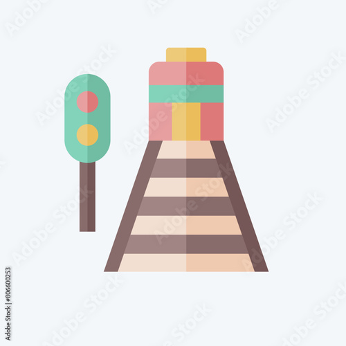 Icon Railway. related to Train Station symbol. flat style. simple design illustration