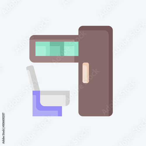 Icon Toilet On Train. related to Train Station symbol. flat style. simple design illustration