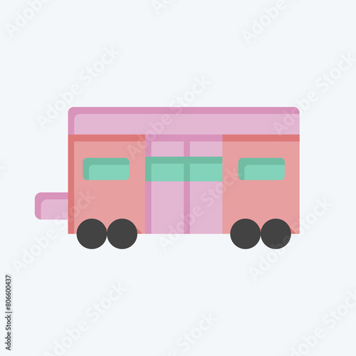 Icon Train Coach. related to Train Station symbol. flat style. simple design illustration